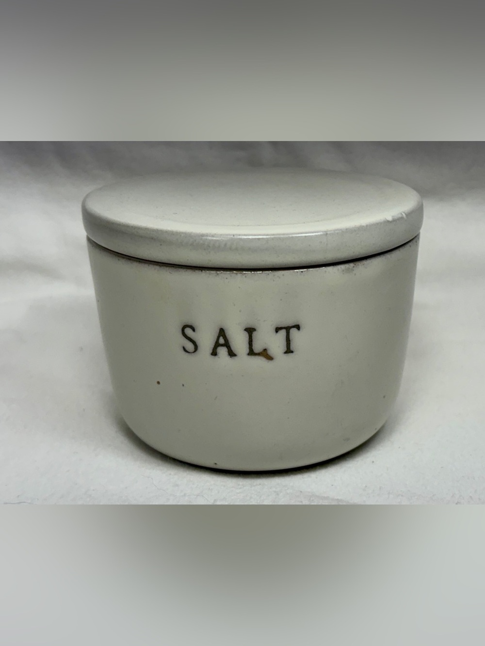 Magnolia Hearth and Hand Stoneware Salt Cellar Lid Farmhouse Style White Dish